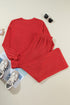 JOLLY Corded Long Sleeve Top and Pockets Pants Set